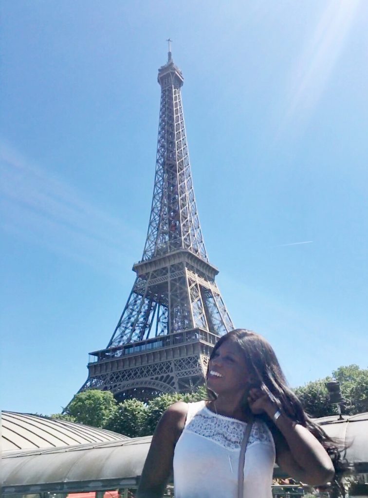 Eiffel Tower hair flip